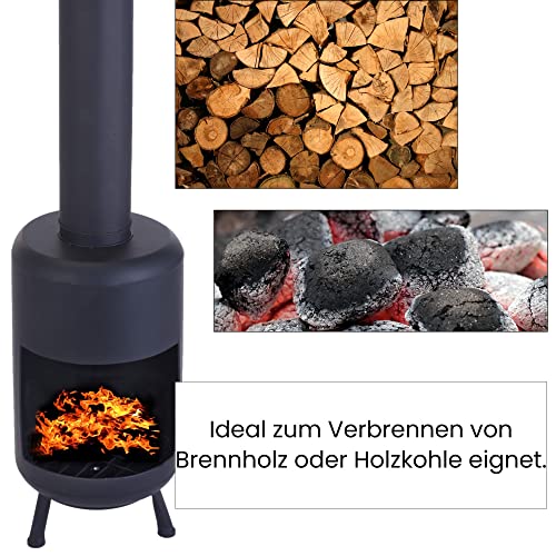 Terrassenkamin 30x30x105cm Gartenkamin Feuerstelle Terrassenofen Feuerschale Kamin Garten Ofen Gartenofen Außenkamin Terrassenheizung – Bild 4