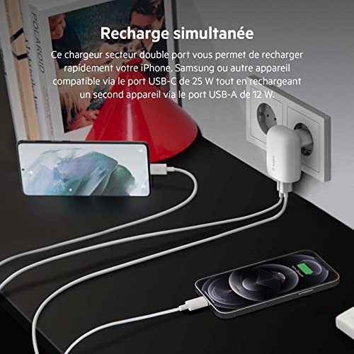 Belkin Boostcharge bloc alimentation 37W USB-C PD 3.0 deux sorties - 5