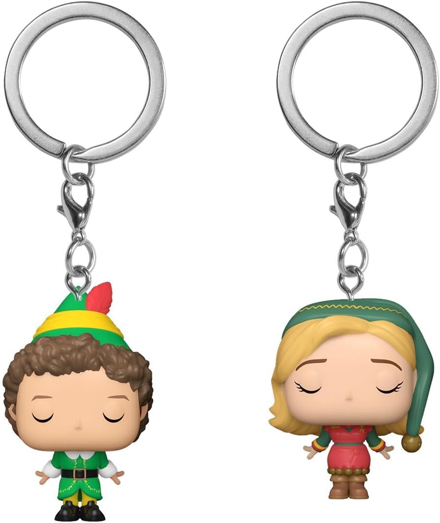 Funko Pop! Keychain: Elf - 2 Pack Buddy & Jovie Novelty Keyring - Collectable Mini Figure - Stocking Filler - Gift Idea - Official Merchandise - Movies Fans - Backpack Decor