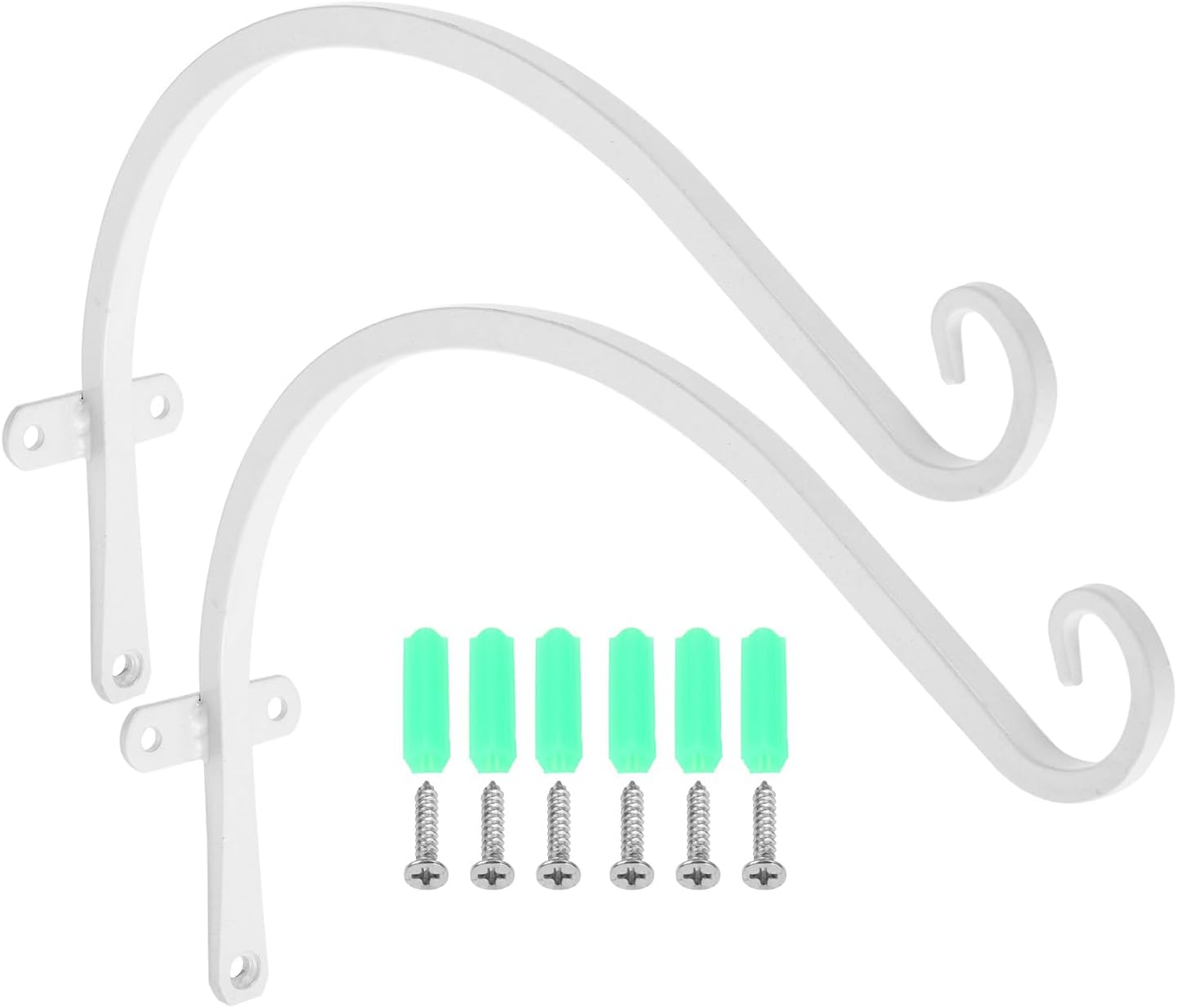 Iron Solid Hook Thicken Bending Bird Feeder bracket Wall Hanger for Brackets Lantern Heavy Tool Outdoor Decoration White - (Color: 1pc white)