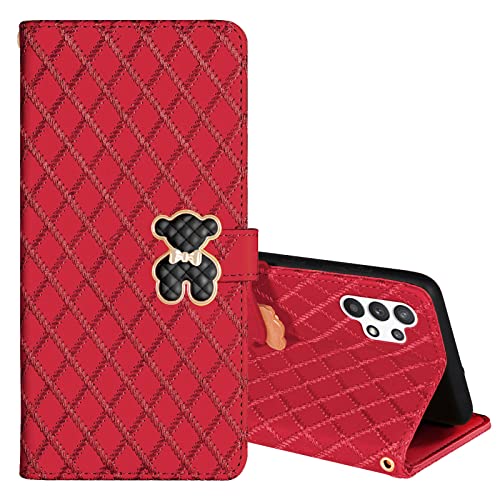 ONETHEFUL Carcasa Libro Funda Tablet Samsung Galaxy A32 5G Cover Osito Fundas Cover