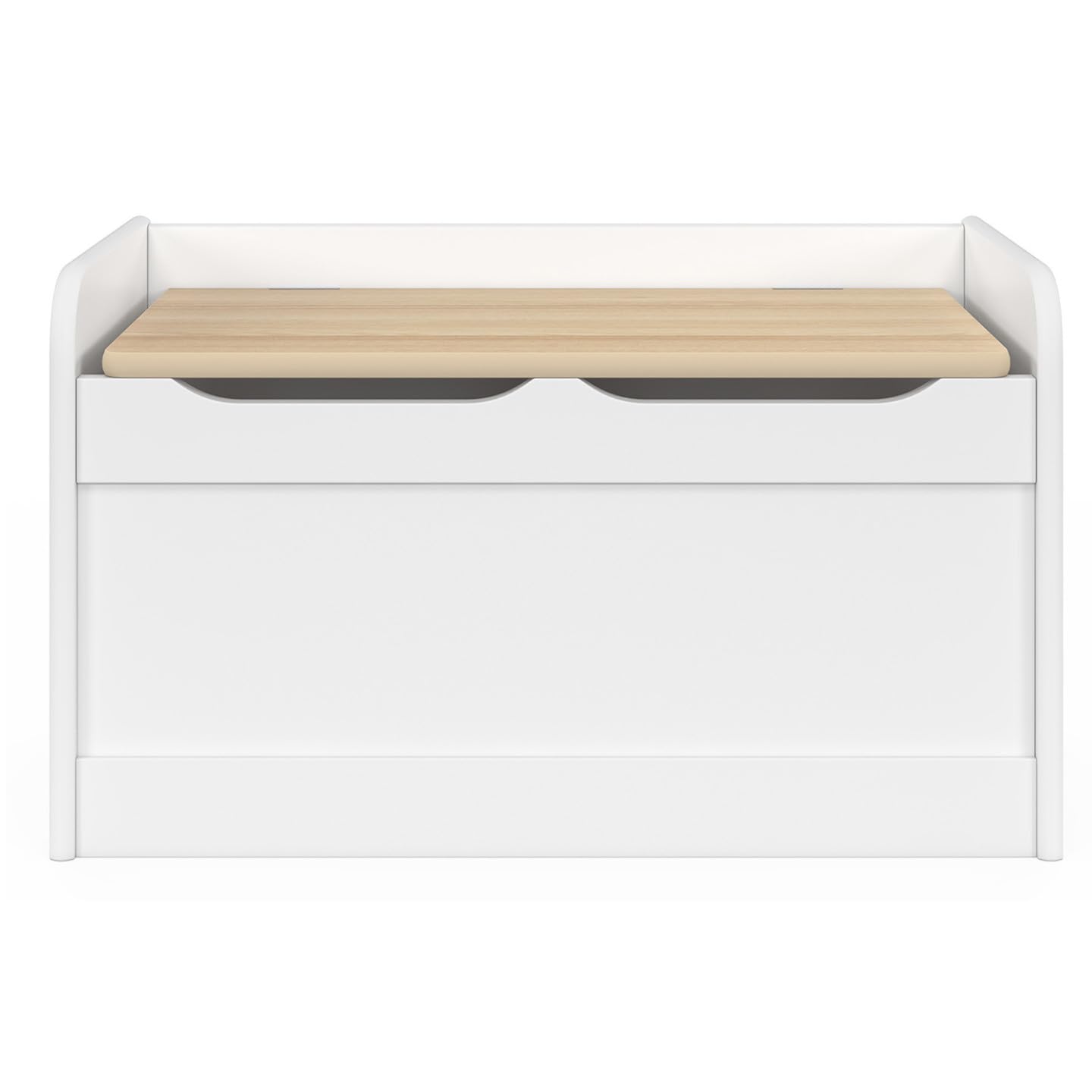 IDMarket - Banc Coffre de Rangement Enfant Logan 60 cm en Bois Blanc et hêtre