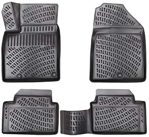 Elmasline - Lot de tapis en caoutchouc au design 3D - Pour KIA CEE'D II, année de construction 2012 à 2018 - Bord surélevé de 5 cm