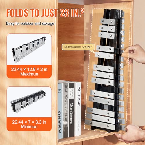 Image of VEVOR 32 Note Glockenspiel Xylophone Bell Kit, Percussion Instrument with Mallets, Drum Sticks and Carrying Bag, Professional Glockenspiel Xylophone Percussion Instrument Set for Adults & Students