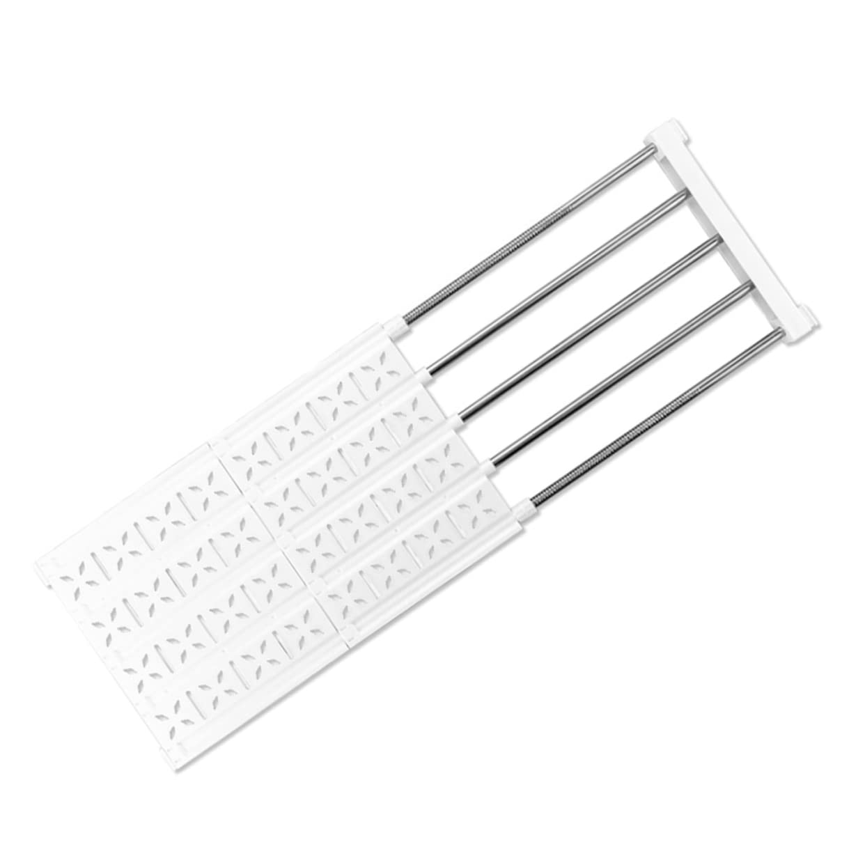 ABOOFAN Shelf Divider Adjustable Storage Rack for Closets Retractable Clothes Organizer for Wardrobe Kitchen Bathroom Space-Saving Easy Installation -Skid Design