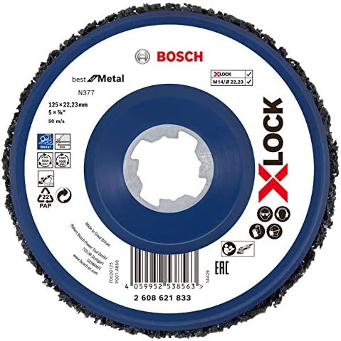 Bosch Professional 2608621833 X-Lock Cleaning Disc N377 (Metal and Stainless Steel, Ø 125mm, Accessories for Angle Grinders)
