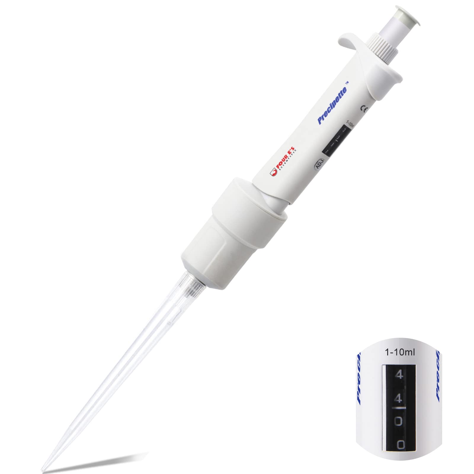 Photo 1 of 1-10 mL High-Accurate Micropipette, 10 mL Adjustable Volume Single Channel Pipette, Manual Liquid Pipettor for Laboratory Scientific School