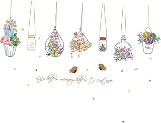 WHAMVOX Decalques murais DIY Arte de parede Decalques de Parede Adesivo de Parede Adesivo de Parede Plantas Frescas Adesivos de Parede Adesivos de Parede Removíveis