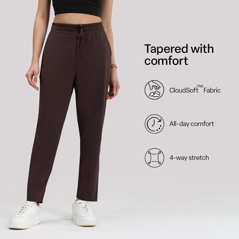 Image of BlissClub Women Mid Rise Tapered Casual Pants