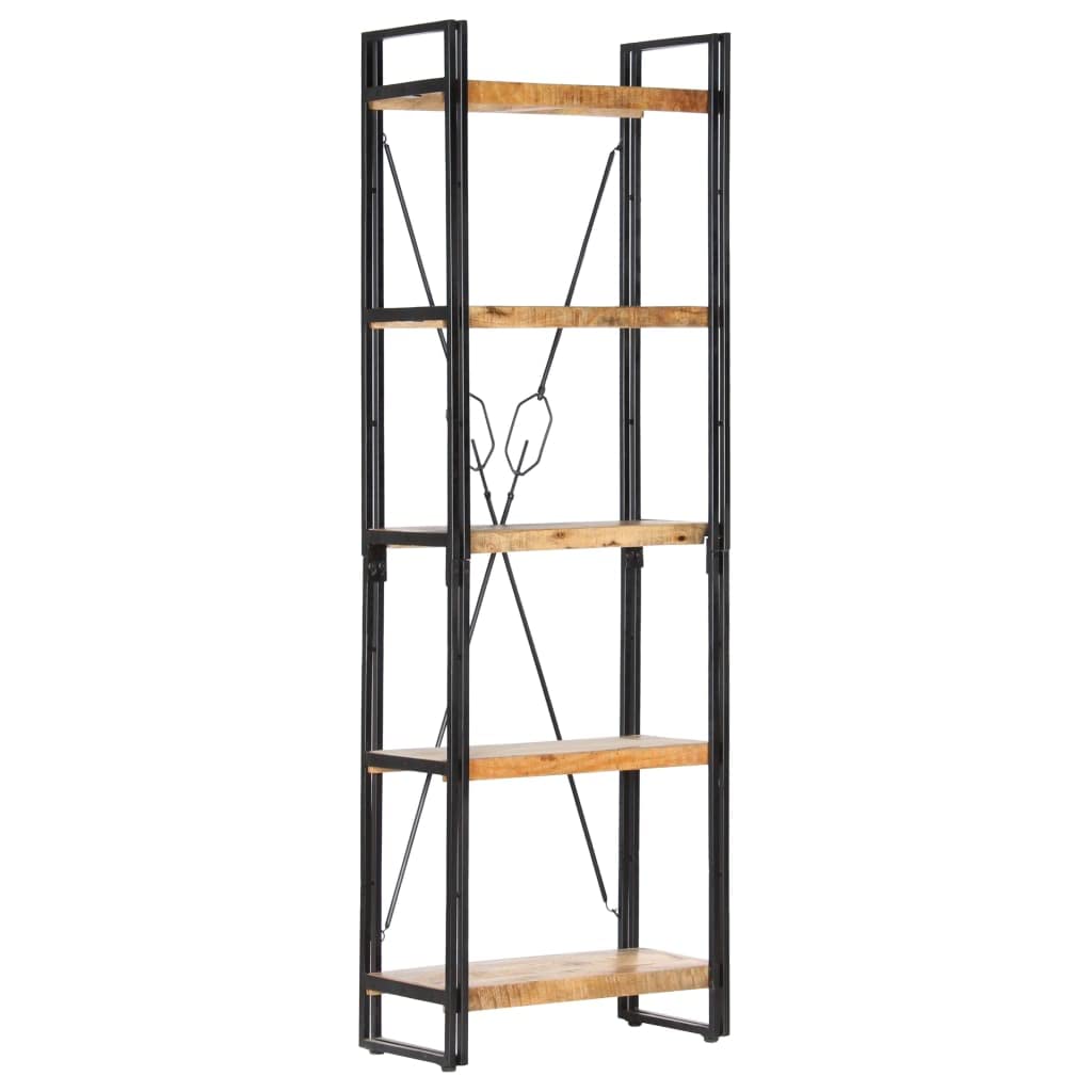 vidaXL Estantería de 5 Niveles Estante Librerías Almacenaje Mostrador Organizador Salón Oficina Hogar Dormitorio Cocina 60x30x180 cm Madera Maciza de Mango