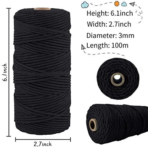 LEREATI Macrame Cord 3mm x 100m, Thick Macrame Rope Natural Cotton Rope Craft String - Image 3