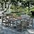 VINGLI 5-Piece Outdoor Patio Dining Set, HDPE All-Weather Patio Table and Chairs Set w/Umbrella Hole, Rectangular Outdoor Table with 4 Patio Chairs for Backyard, Garden, Poolside (Grey, 5 Piece)