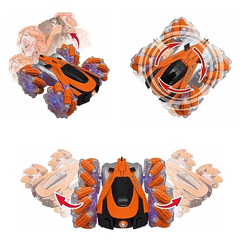 LEXIBOOK, Crosslander®, Glow-in-the-dark radio control car, remote control, rechargeable, electronic action game, Orange/Black, RC21 - Image 4