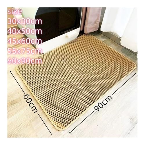 Tapis de litière pour chat double couche gris 45x60 cm - 3