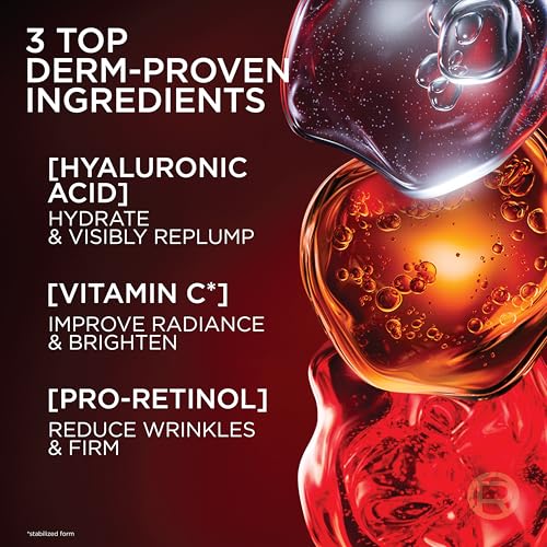 Image of L'Oreal Paris Revitalift Triple Power Anti-Aging Face Moisturizer, Fragrance Free, Pro Retinol, Hyaluronic Acid & Vitamin C to Reduce Wrinkles, Firm & Brighten Skin, 2.55 Oz