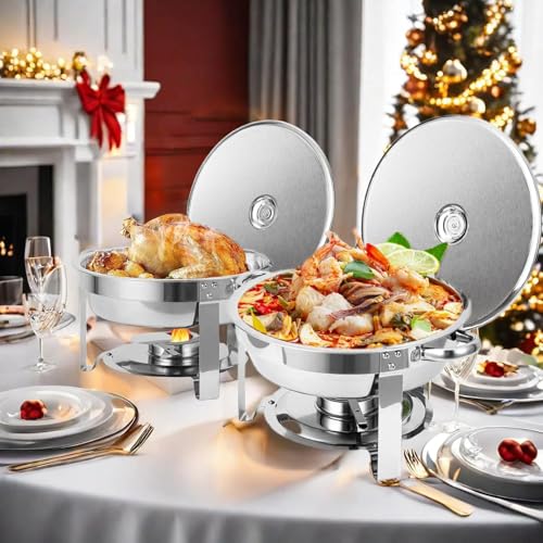 Chauffe-buffet rond inox 4,5L avec couvercle pour vos réceptions
