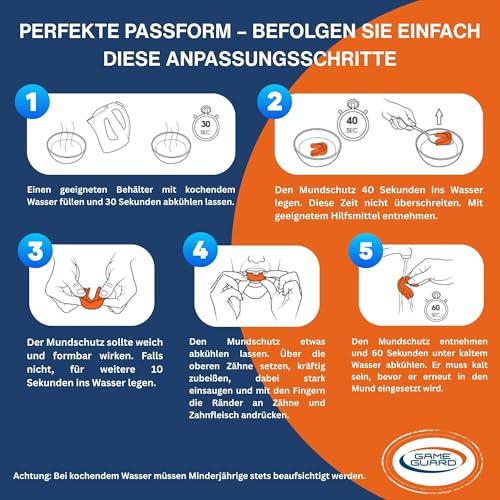 Game Guard Boil & Bite Mundschutz Zahnschutz – für Kinder & Erwachsene – Hockey, Boxen, Rugby, Fußball, Kampfsport, MMA, Karate, Kickboxen, Taekwondo, Handball