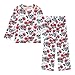 Bolaz Red Roses and Fashion Plastic Skull Loose Pajama Set, Long Sleeve Sleepwear Nightwear for 3-11 Y