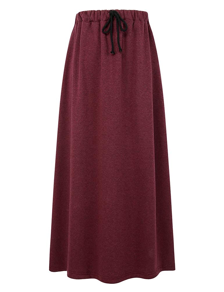 Ylingjun Gonne lunghe in jersey lungo foderate in pile da donna con elastico in vita a una linea svasata invernale, Air Max Dynasty, 3XL