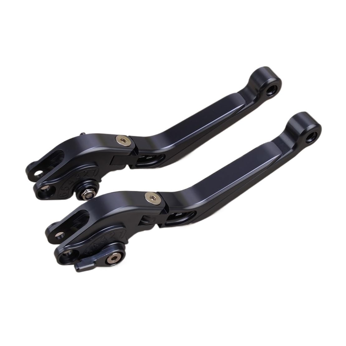 OZHXXCA 1 Pair Motorcycle Brake Clutch Lever Handle 6 Gear Positions Adjustable Aluminium Alloy for Titanium