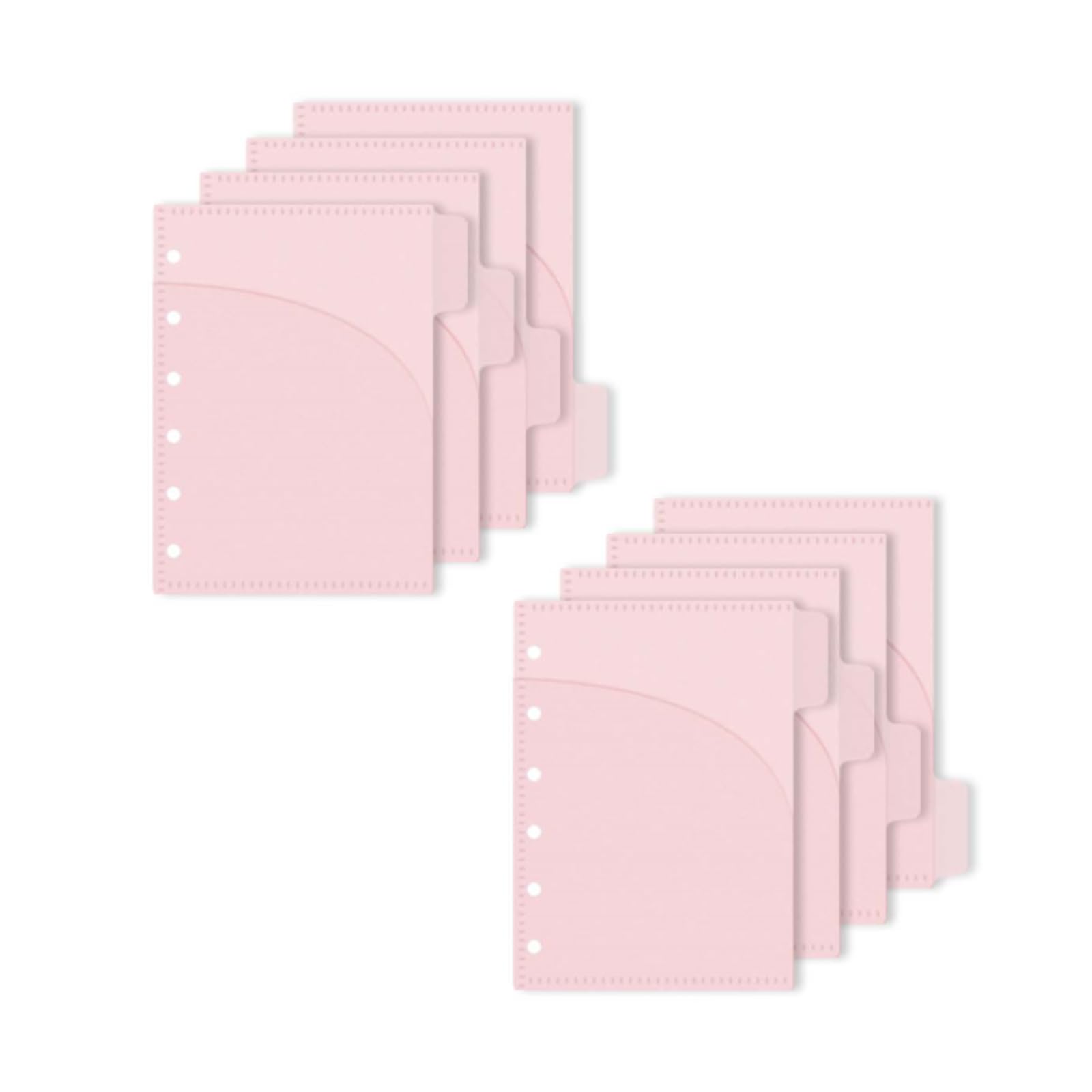 Pink A7 Cash Envelopes Binder Dividers Pockets 2 Set Zipless 6 Hole 4 Tabs Money Envelope Folder 8 Sheets 6 Ring Binder Inserts for Budgeting Organizer