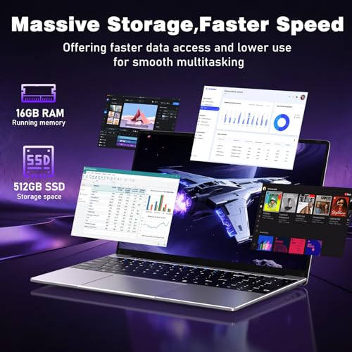 Image of NIAKUN Laptop Computer 2026, 15.6 Inch Lap Top PC Window 11 Pro, 16GB RAM 512GB SSD, Int Pentium Gold Processor 4425Y, 2-Year Warranty, Bluetooth, Mini HDMI, FHD 1080P IPS Display, Office 365
