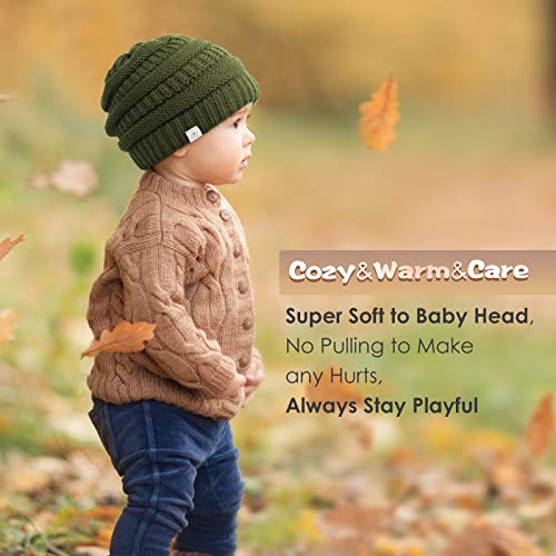 YANIBEST Toddler Winter Hat Satin Lined Baby Beanie Infant Skull Cap Knit Warm Soft Winter Hat Girls Boys4