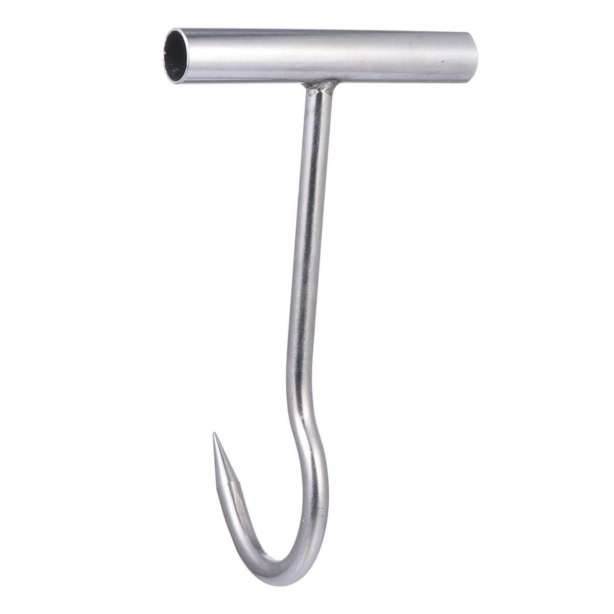 Grill Fleischhaken Grillhaken Fleischerhaken Räucherhaken Edelstahl T-Haken Fleischwender Haken mit Griff Fleisch Wendehaken Knochenhaken für Braten BBQ Werkzeug