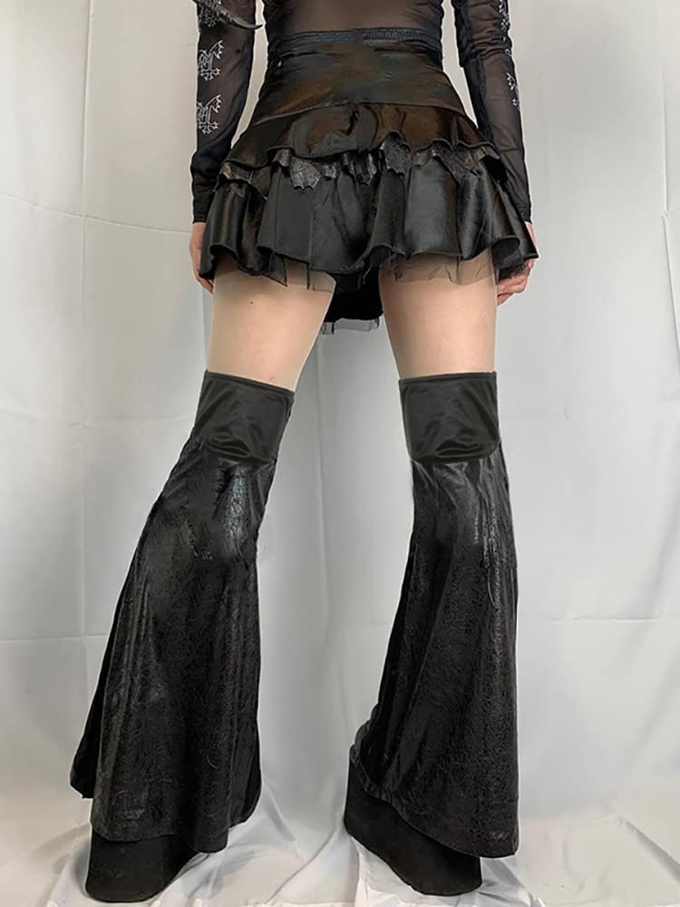 Amazon.co.jp: 革ステッチ Y2k ジャンプスーツ女性ゴシック黒韓国