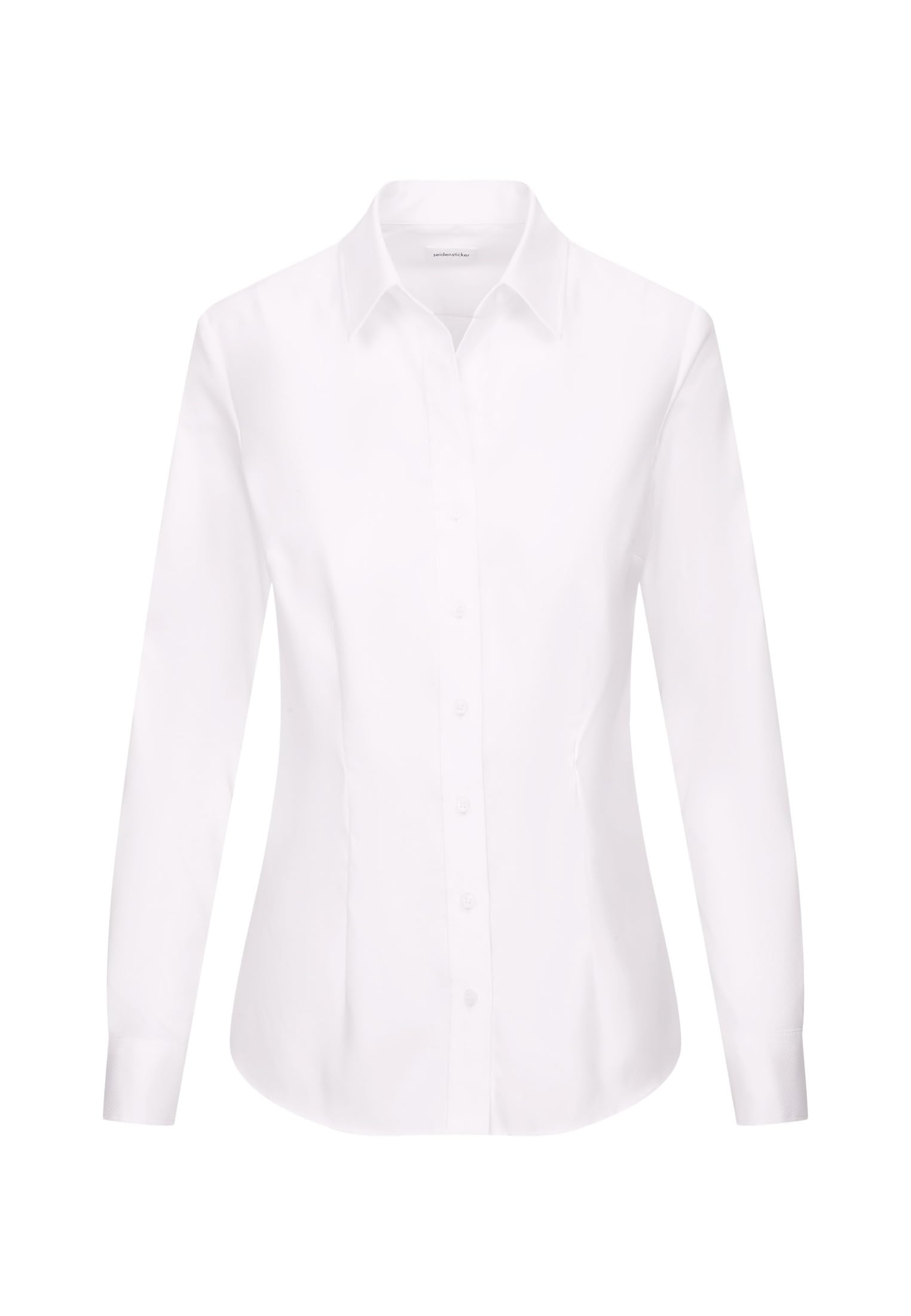 Seidensticker Damen Women Slim Longsleeve Cotton Bluse, Weiß(080645), 34 EU