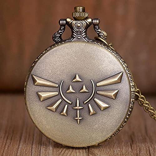 Akopiuto Game The Legend Of Zelda Sword Bronze Quartz Pocket Watch Analog Pendant Necklace Men Womens Watches Chain Gift #TOP4