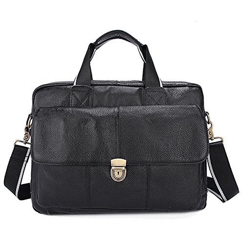 Men's Pebbled Leather Briefcase For Men