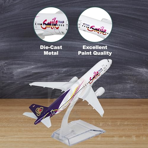 Image of Thai Airlines, diecast, Metal Aeroplane Scale Model Office only for Display, Size -16 cm-A320 (Thai)