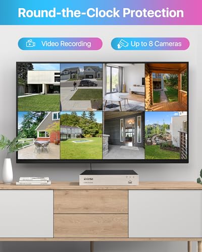 Image of ZOSI 1080P Wired CCTV Camera Systems, 5MP Lite 8CH DVR System and 500GB HDD, 2X 2MP Dome Home Security Cameras Outdoor Indoor, AI Human Vehicle Detection, 80ft IR Night Vision, Remote Access