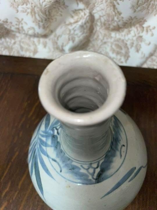 江戸中期 古伊万里 染付 葉文 徳利 花入 アンティーク 江戸中期 古伊万里 江戸中期 古伊万里 染付 葉文 徳利 花入 アンティーク 江戸中期 古伊万里