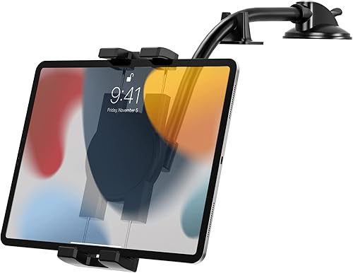 Soporte para tablet de salpicadero de automóvil, cuello de cisne con brazo largo flexible para dispositivos de 4 a 13 pulgadas, iPad Pro Air Mini,
