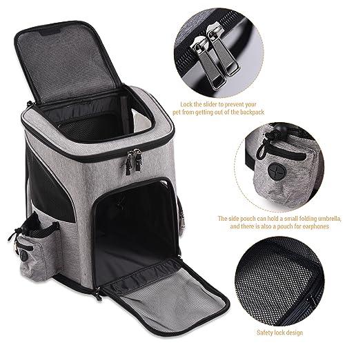 Pet Carrier Backpack, Ventilated Design Portable Pet Travel Carrier with Cushion Back for Large Small Cats and Dogs Puppies
