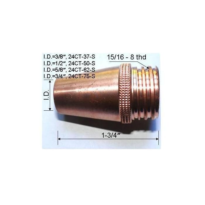 Ugello Per Pistola MIG WeldingCity – 2 Pezzi 24CT-50S Per Lincoln Tweco 300-400 - Foto 2