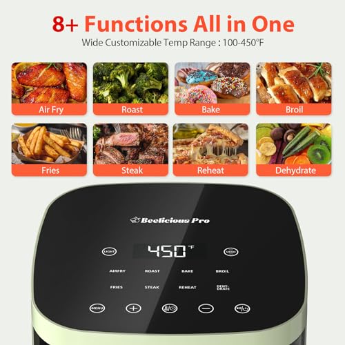 Air Fryer, Beelicious 8-in-1 Smart Compact Air Fryer