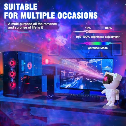 Image of Oblivion Astronaut Projector 1 Pc - Robot Sky Space Stars Light Galaxy Projector Night Lamp for Bedroom & Kids - Starry Sky Nebula Projector Light for Home, Party, Relaxation & Children's Room Decor