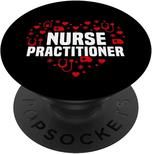 Gran enfermera practicante disfraz de corazón NP ropa de enfermería PopSockets intercambiables PopGrip