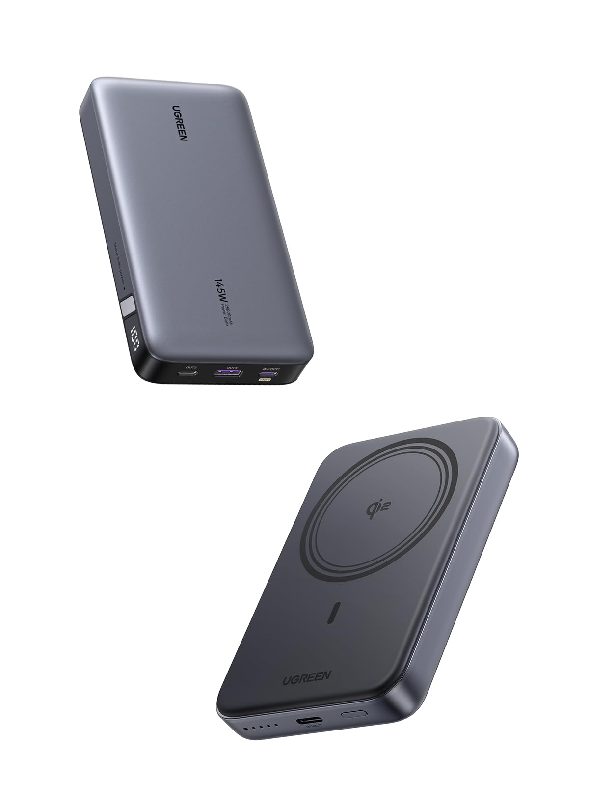 UGREEN Nexode Power Bank 145W 25000mAh y Power Bank Magnético 10000mAh