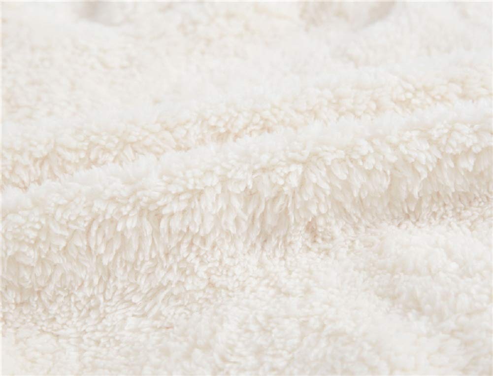 Chaqueta de forro polar con capucha para niñas y niños, con cremallera, abrigo cálido de invierno, Blanco, 6-7 Years