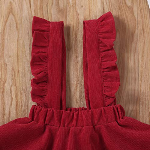 Image of Specialcal Baby Girls Velvet Suspender Skirt Infant Toddler Ruffled Casual Strap Sundress Summer Outfit Clothes