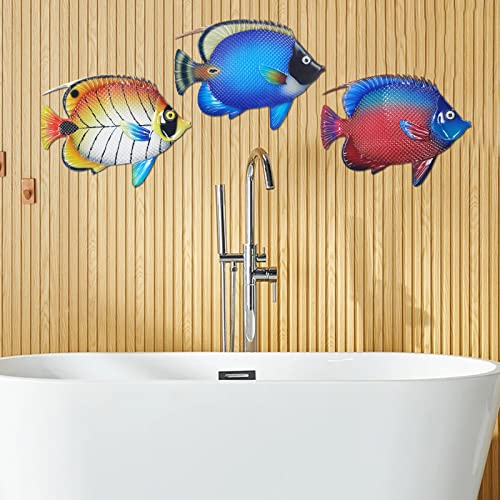 John's Studio Metal Fish Sea Wall Decor Outdoor Garden Hanging Art Sculptures Home Ocean Theme Decorations For Kitchen Bathroom And Pool - 3 Pcs #TOP6