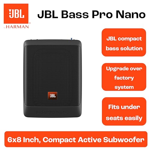 Image of JBL BASSPRO Nano - 100W RMS Ultra-Compact Under Seat Powered Subwoofer with Bass Volume Remote Control. Rugged All-die-cast Aluminium Enclosure Design.