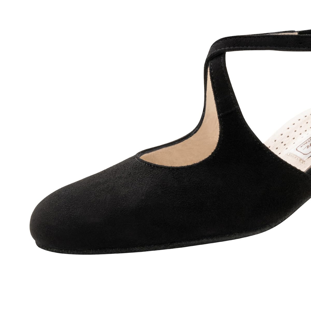 Werner Kern Damen Tanzschuhe Gala 3,5 Comfort - Veloursleder Schwarz - für breite Füße - 3,5 cm Block Absatz - Rauledersohle - Made in Italy