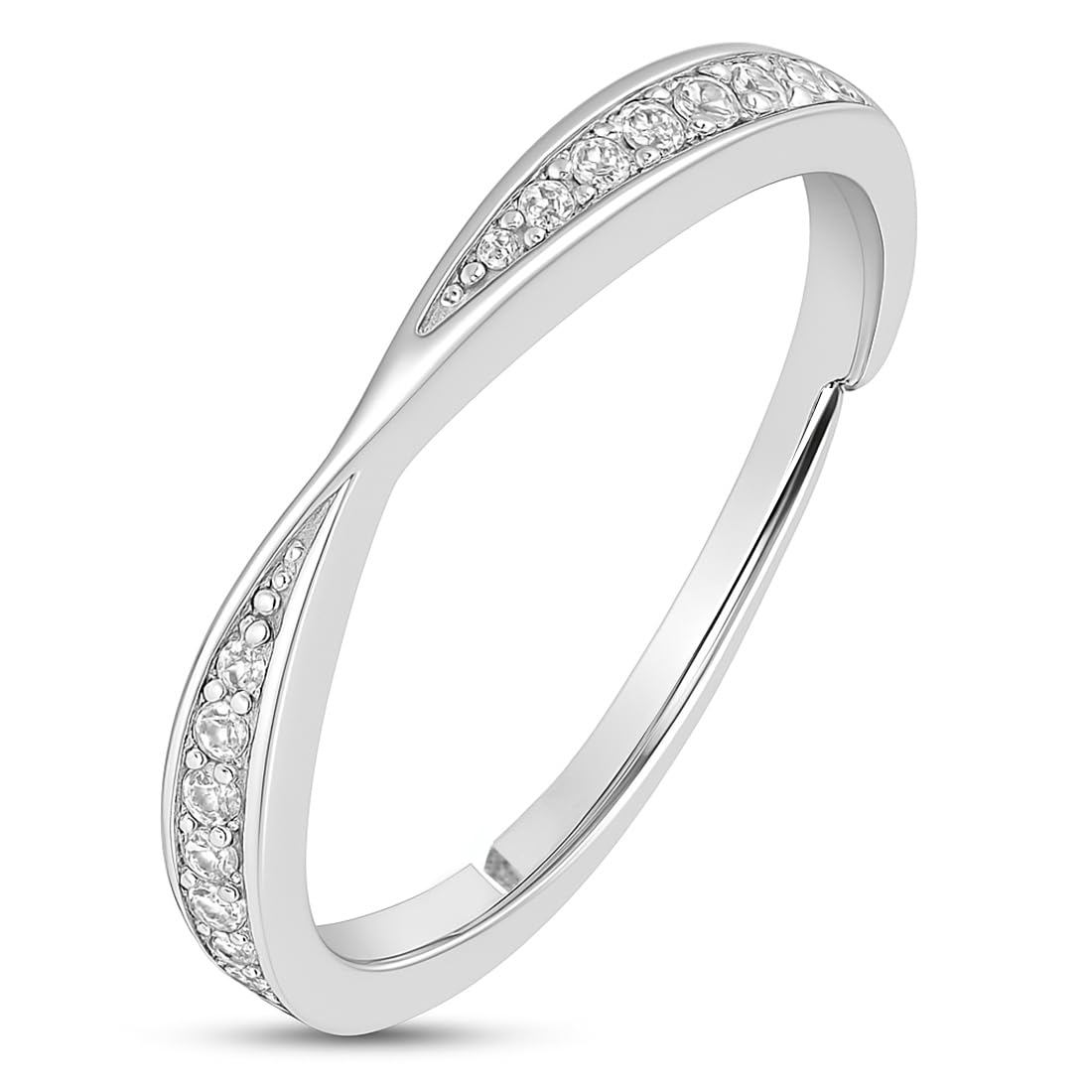 925 Pure Silver Finger Ring Rhodium Plated Minimal Ring Jewelry For Women | Gifts for Women & Girls | With Certificate of Authenticity and 925 Hallmark