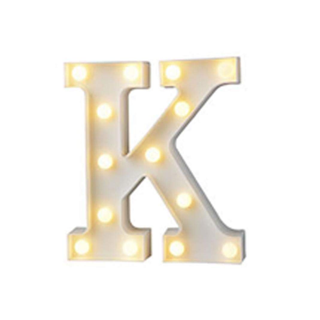 ewrTM LED Lighting Romantic 3D 26 Alphabets 0-9 Numbers LED Marquee Sign Wall Hanging Night Light - K