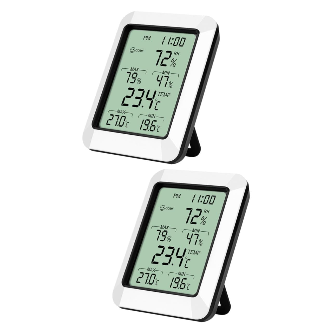 Sosoport 2pezzi Termometro Elettronico Digitale Per Interni Misuratore Di Umidità e Temperatura Display e Sensibile Supporto Senza Batteria Ottimo Per Uso Domestico e Ambienti Interni